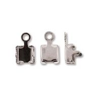 Cup Chain End Connector for SS16 - 4 mm Silver Plated - 10 x