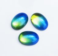 CabO-49311 Frosted Azure Laguna 18x13 mm Oval Cabochon Glass 2 x