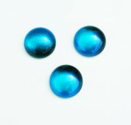 CabR-49303 Frosted Dark Turquoise/Teal 18 mm Round Cabochon Glass