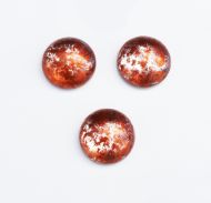 CabR-94402 Flaky Copper 18 mm Round Cabochon Glass