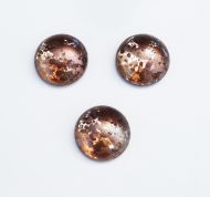 CabR-94406 Flaky Bronze 18 mm Round Cabochon Glass