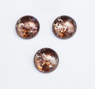 CabR-94406 Flaky Bronze 14 mm Round Cabochon Glass 2 x