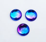 CabR-95100 Magic Blueberry 14 mm Round Cabochon Glass 2 x