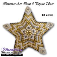 Tutorial 10 rows - Christmas Art Deco 8 - 3D Peyote Star + Basic Tutorial (download link per e-mail)