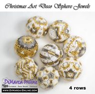 Tutorial 04 rows - Christmas Art Deco Sphere Jewels (8 x) Peyote Balls incl. Basic Tutorial (download link per e-mail)
