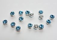 CiS20 Aquamarine in Silver Chaton in Setting 4 mm SS20 Preciosa - 24 x