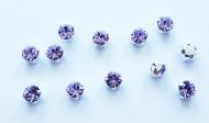 CiS20 Violet in Silver Chaton in Setting 4 mm SS20 Preciosa - 24 x