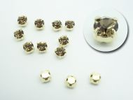 CiS16 Smoked Topaz in Gold Chaton in Setting 3.5 mm SS16 Preciosa - 24 x