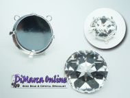 Pendant Setting Round 27 mm with 2 top side loops Silver Plated