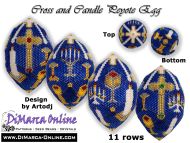 Tutorial 11 rows - Cross and Candle Peyote Egg incl. Basic Tutorial (download link per e-mail)