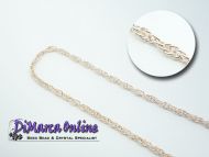 Double Rope Chain 3x2 mm Rose Gold Plated - 1 meter