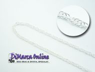 Double Rope Chain 3x2 mm Silver Plated - 1 meter