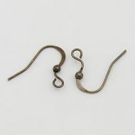 Brass Antique Bronze Earring Hooks (10 pair)