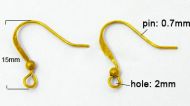 Brass Gold Earring Hooks (10 pair)