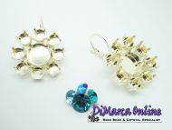 Earring Setting Leverback SS29 - Flower 6+12 mm Gold Plated