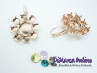 Earring Setting Leverback SS29 - Flower 6+12 mm Rose Gold Plated