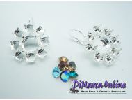 Earring Setting Leverback SS29 - Flower 6+12 mm Silver Plated