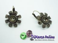 Earring Setting Leverback SS39 Glue-In - Flower 8 mm Antique Bronze Plated