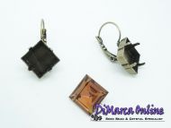 Earring Setting Leverback 12 mm Square Antique Bronze Plated