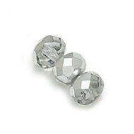 Crystal Silver Rondelles 4x7 mm Fire Polished - 50 x * BUY 1 - GET 1 FREE *
