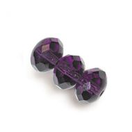 Deep Purple Rondelles 3x5 mm Fire Polished ~ 50 x * BUY 1 - GET 1 FREE *