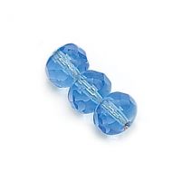 Sapphire Light Rondelles 6x9 mm Fire Polished - 25 x * BUY 1 - GET 1 FREE *