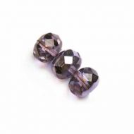 Violet Metallic Ice Rondelles 6x9 mm Fire Polished - 25 x * BUY 1 - GET 1 FREE *