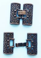 Fold-Over Clasp Filigree 26 mm Antique Copper