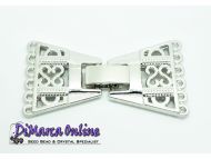 Fold-Over Clasp Deco 6-strands 32 mm Platinum