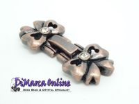 Fold-Over Clasp Flower Antique Copper