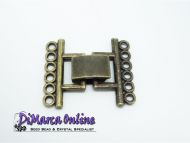 Fold-Over Clasp 6-strands 20 mm Antique Bronze