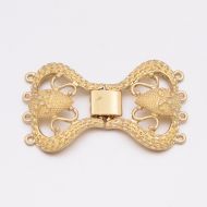 Fold-Over Clasp Filigree 31 mm Gold 4 strands