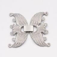 Fold-Over Clasp Filigree 38 mm Platinum 6 strands