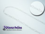Figaro Chain 6.5x2.5 mm Silver Plated - 1 meter