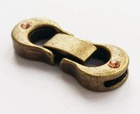 Fold-Over Clasp Glue-In with Rhinestone Antique Bronze