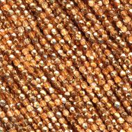 FP02 Crystal Metallic Rose Gold 2 mm Fire Polished - 5 grams