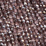 FP04 Crystal Metallic Dusty Pink 4 mm Fire Polished - 100 x