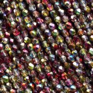 FP04 Crystal Metallic Rainbow Apple 4 mm Fire Polished - 100 x