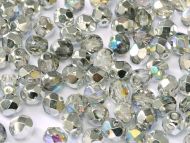 FP04 Crystal Rainbow Silver 4 mm Fire Polished - 100 x