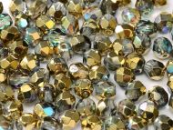 FP04 Crystal Rainbow Gold 4 mm Fire Polished - 100 x