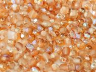 FP04 Etched Crystal Rainbow Orange 4 mm Fire Polished - 100 x