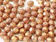 FP04 Chalk Gold Brown Lumi 4 mm Fire Polished - 100 x