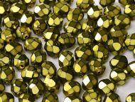 FP04 Heavy Metal Olivine 4 mm Fire Polished - 100 x