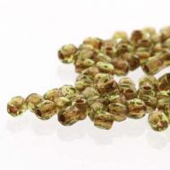 FP02 Olivine Copper-Lined 2 mm Fire Polished ~ 150 x