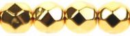 FP03 24K Gold Plate 3 mm Fire Polished - 100 x