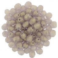 FP04 Sueded Gold Medium Amethyst 4 mm Fire Polished - 100 x