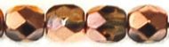 FP04 Copper-Smoky Topaz 4 mm Fire Polished - 100 x