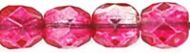 FP04 Coated Hot Cranberry 4 mm Fire Polished - 100 x