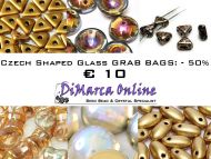 Grab Bag Czech Shaped Glass -50% Bronze/Gold