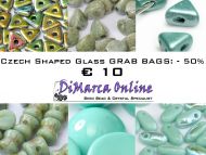 Grab Bag Czech Shaped Glass -50% Turquoise/Teal